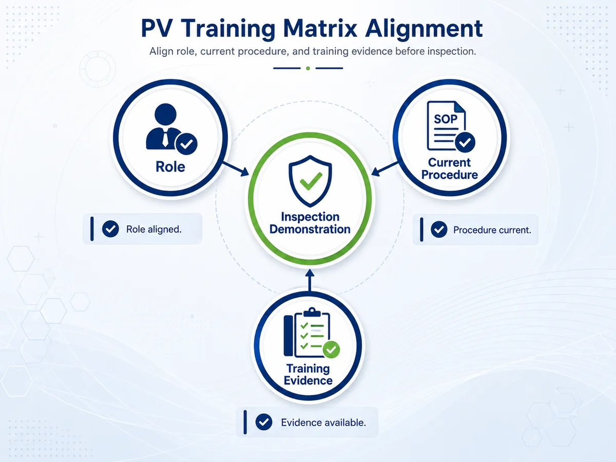 PV training matrix alignment linking role, current procedure, and training evidence to a defensible inspection demonstration
